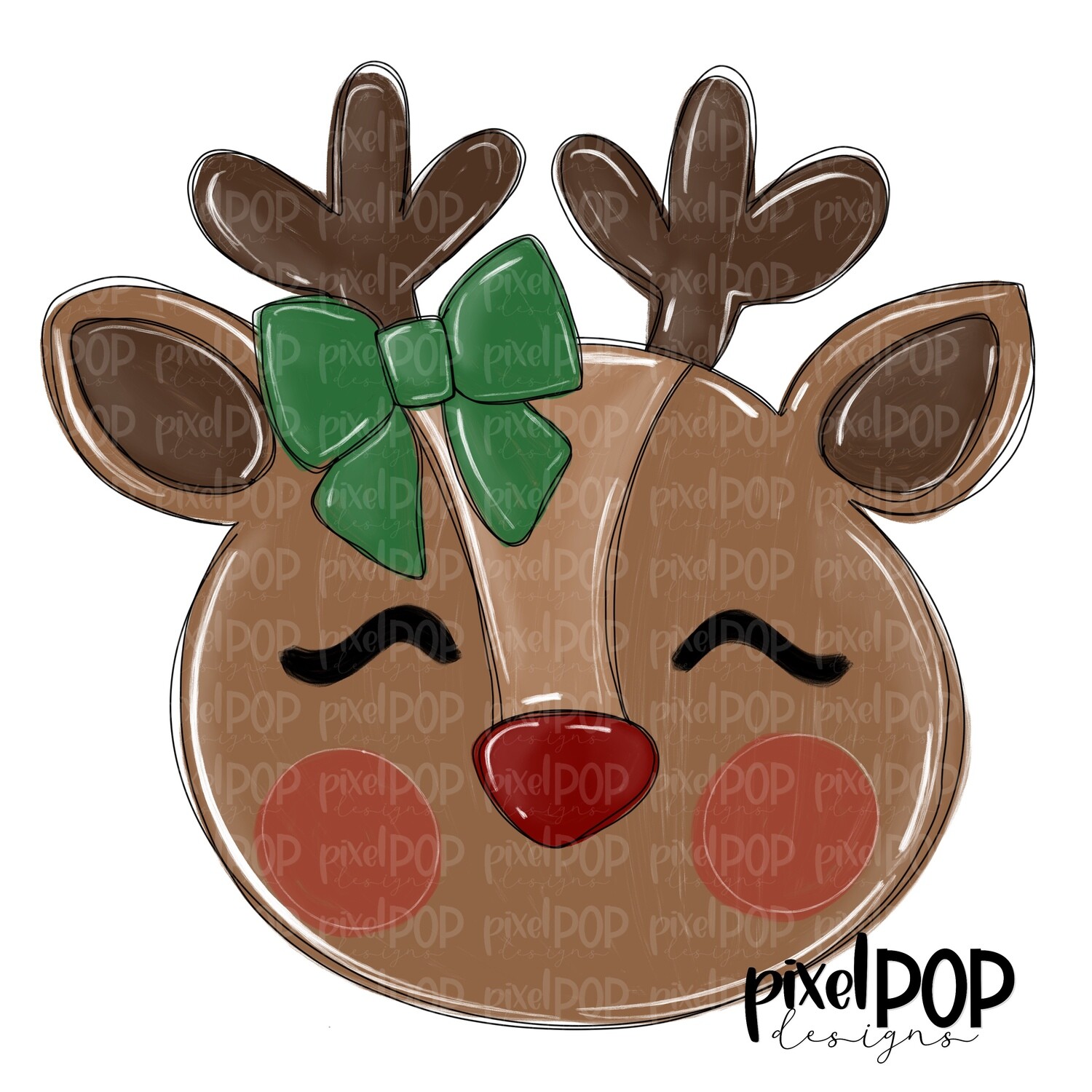 Sweet Reindeer Girl PNG | Christmas Art | Santa | Santa Clip Art | Santa Claus | Christmas | Digital Download | Printable Artwork | Art