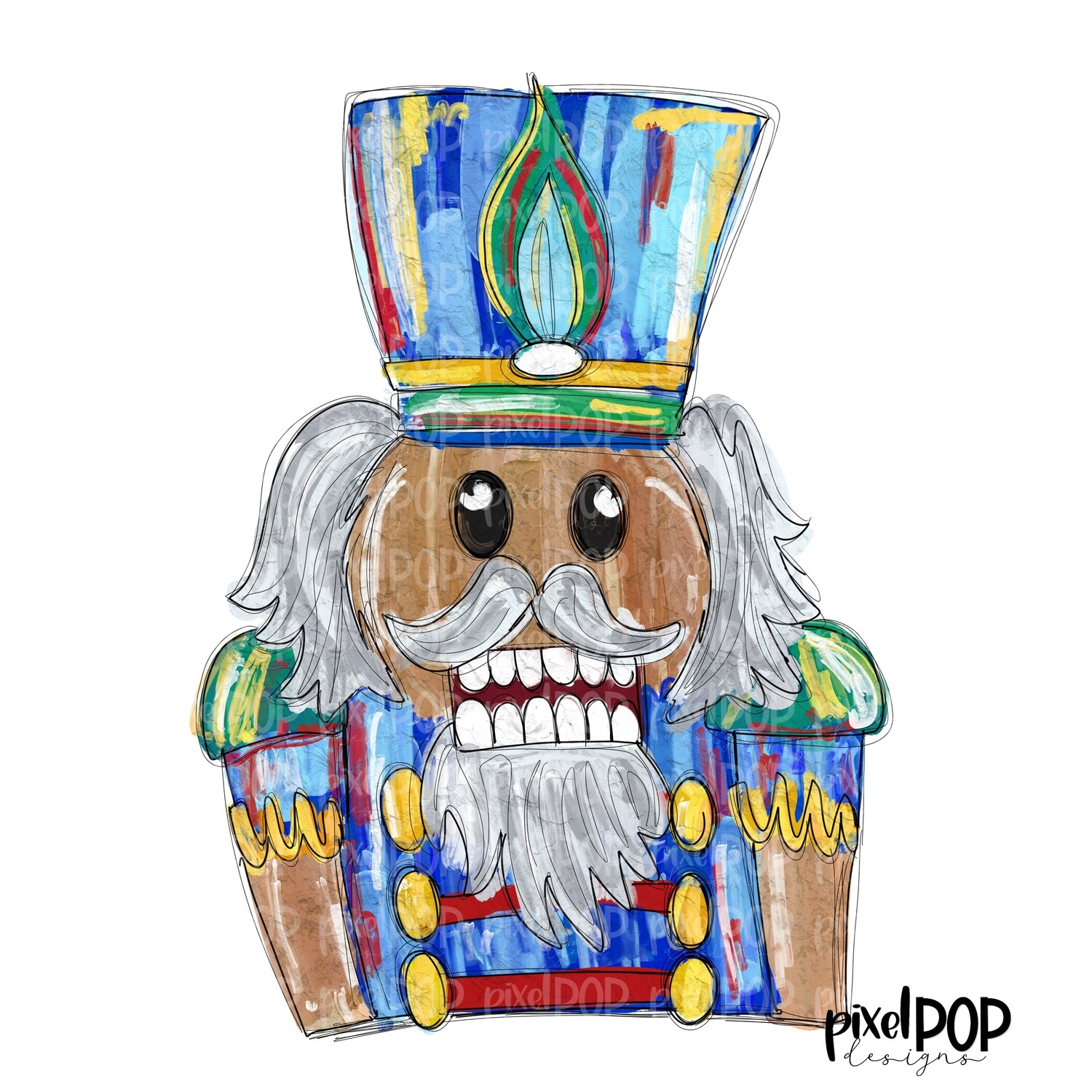 Textured Nutcracker Christmas | Happy Holidays Sublimation PNG | Hand Drawn Art | Sublimation PNG | Digital Download | Printable Artwork | Merry