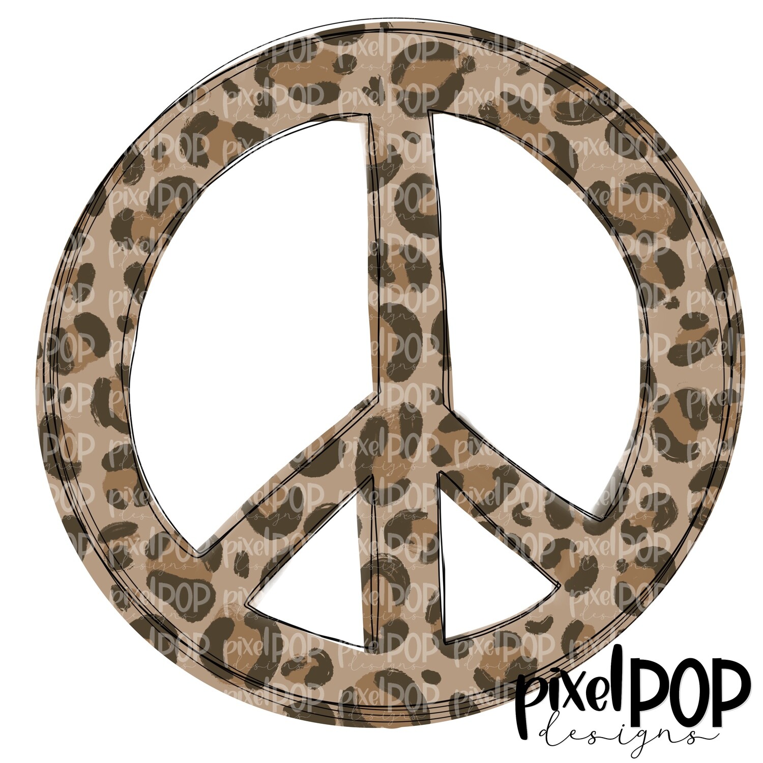Peace Sign Leopard PNG | Peace Art PNG | Sublimation PNG | Digital Download | Printable Art | Clip Art