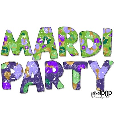 Mardi Party Leopard Gold Mardi Gras PNG | New Orleans Art | Hand Painted Design | Mardi Gras Design | Digital Download
