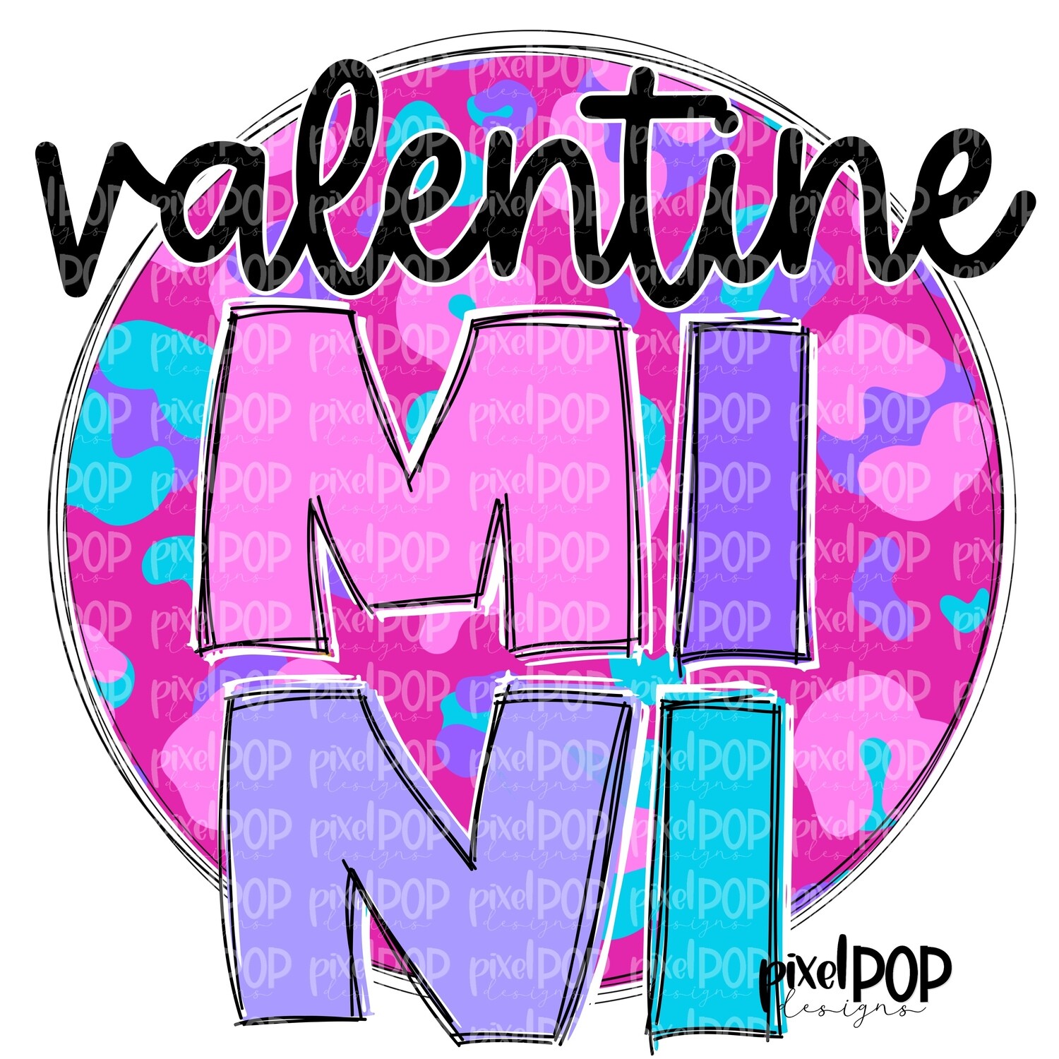 Valentine Mini Leopard Circle PNG | Valentine Hearts | Sassy Valentine Design Heart | Hand Painted Art | Digital Design | Printable Art