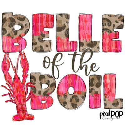 Belle of the Boil Crawfish Art PNG | Crawfish Clip Art | New Orleans | Hand Painted Design | Mardi Gras Design | Digital Download | Clip Art