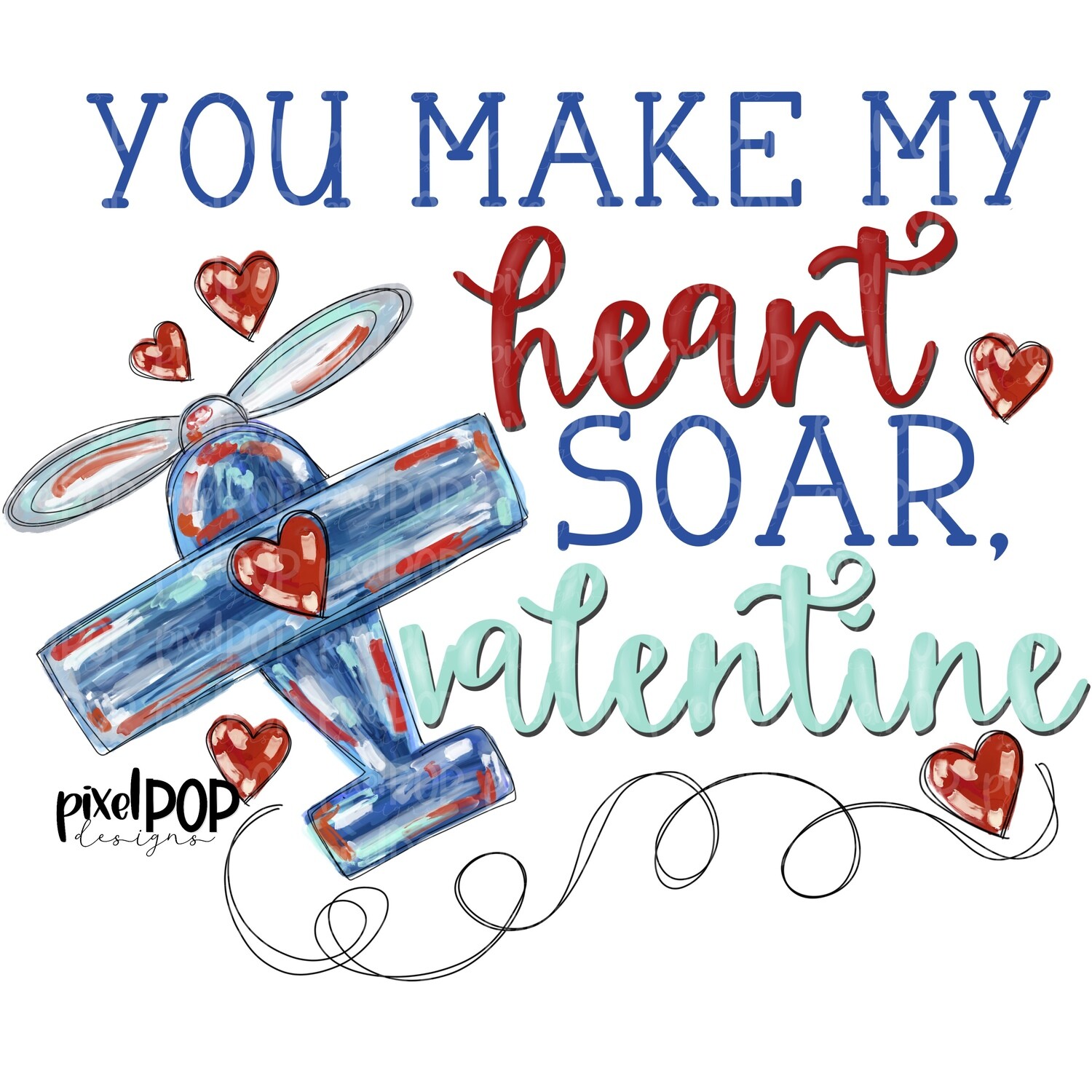 You Make My Heart Soar Valentine Airplane PNG | Valentines Day Art | Digital Download | Printable Art | Clip Art
