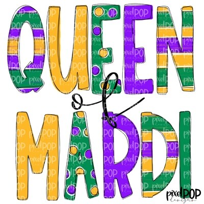 Queen of Mardi Mardi Gras PNG | New Orleans Art | Hand Painted Design | Mardi Gras Design | Digital Download