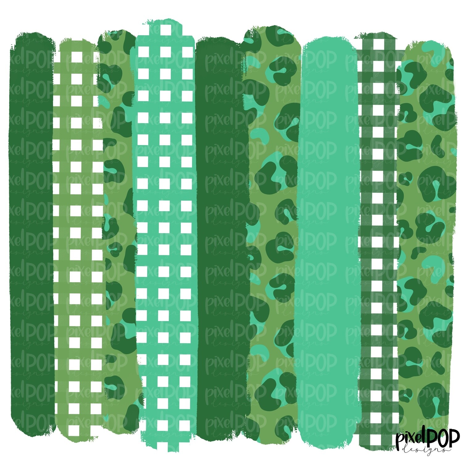 St. Patrick's Day Green Leopard Print Brush Stroke Background Sublimation PNG | Plaid Background | Golden | Transfer | Digital Print | Printable | Clip Art