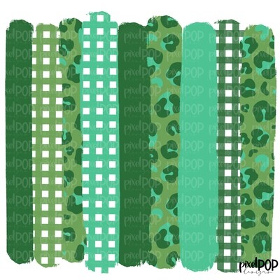 St. Patrick's Day Green Leopard Print Brush Stroke Background Sublimation PNG | Plaid Background | Golden | Transfer | Digital Print | Printable | Clip Art