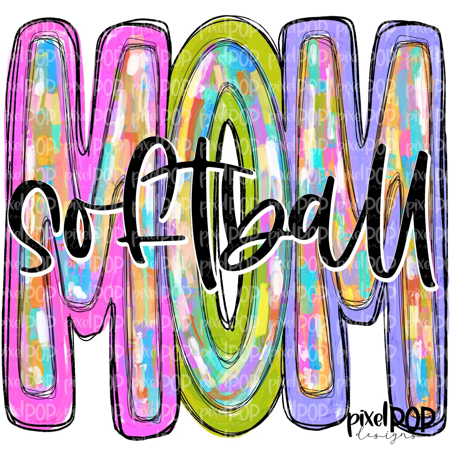 Softball Mom Messy Paint PNG | Softball Digital Design | Softball | Softball Mom | Sublimation | Digital Download | Printable Artwork