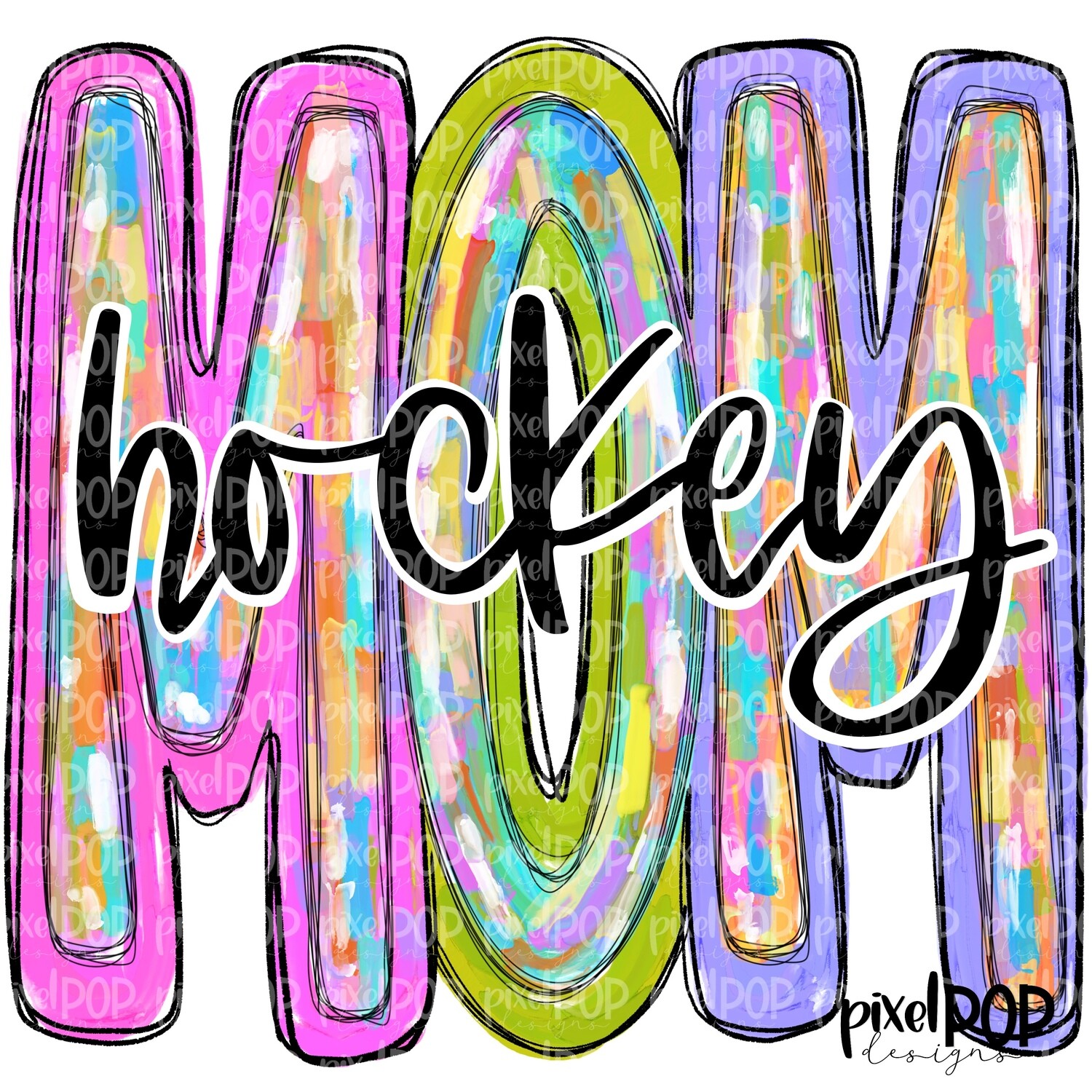 Hockey Mom Messy Paint PNG | Hockey Digital Design | Hockey | Hockey Mom | Sublimation | Digital Download | Printable Artwork