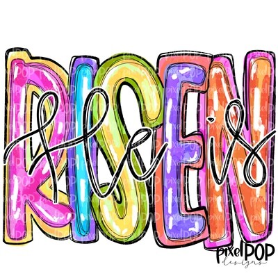 He is Risen Messy Paint PNG | Happy Easter | Art | Leopard Brush Strokes | Hand Painted | Digital Background | Printable