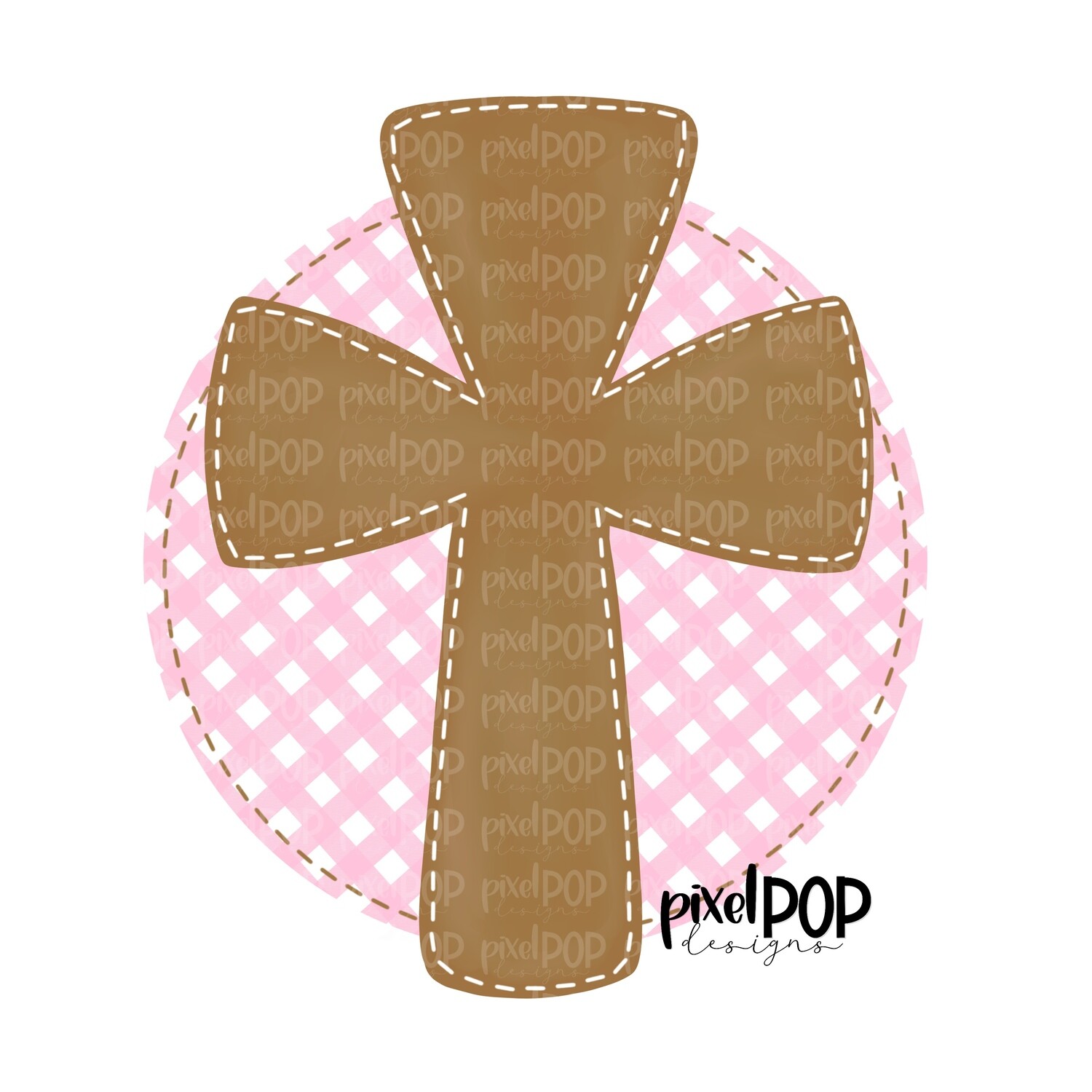 Faux Applique Cross Pink PNG | Cross | Religious Cross Design | Religious Sublimation | Pray | Hand Painted Digital Art | Digital Design