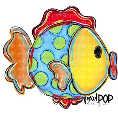 Tropical Polka Dot Fish Boy PNG | Fish | Fish Art | Fish Sublimation | Fish Design | Tropical Fish Clip Art | Fish Doodle | Digital Fish Art