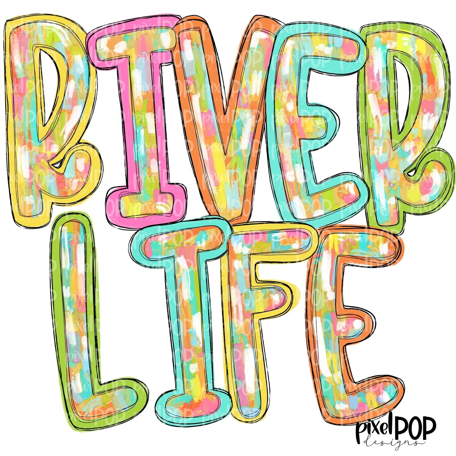 River Life Acrylic Strokes PNG | River | Summer Design | Sublimation Design | Hand Drawn Art | Digital Download | Printable Art | Clip Art
