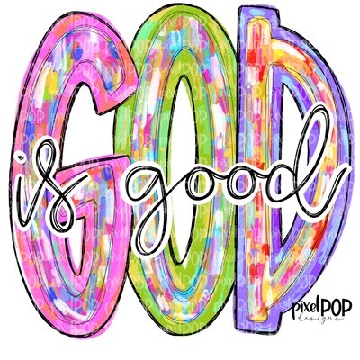 God is Good Messy Paint PNG | Religious Art | Art | Leopard Brush Strokes | Hand Painted | Digital Background | Printable
