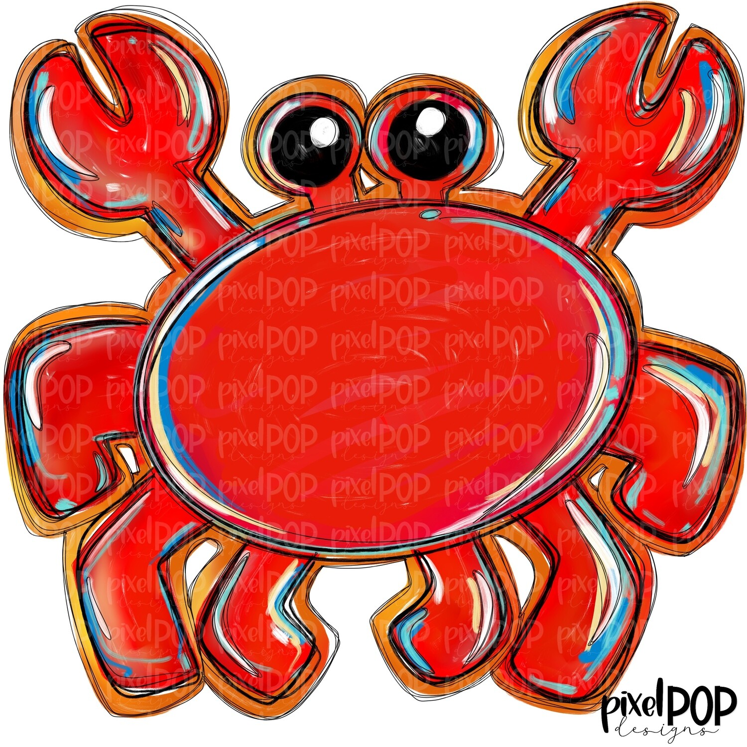 Red Crab #2 PNG | Crab | Coastal Clip Art | Ocean | Crab Art | Sublimation Design | Digital Download | Printable Art | Clip Art