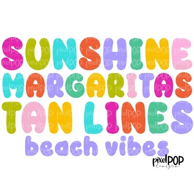 Beach Vibes Margaritas Colorful PNG | Pink Flamingo Sublimation | Hand Painted Bird | Watercolor Bird Digital Download | Printable Art | Clip Art