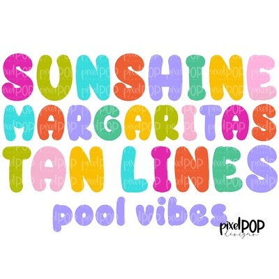 Pool Vibes Margaritas Colorful PNG | Pink Flamingo Sublimation | Hand Painted Bird | Watercolor Bird Digital Download | Printable Art | Clip Art