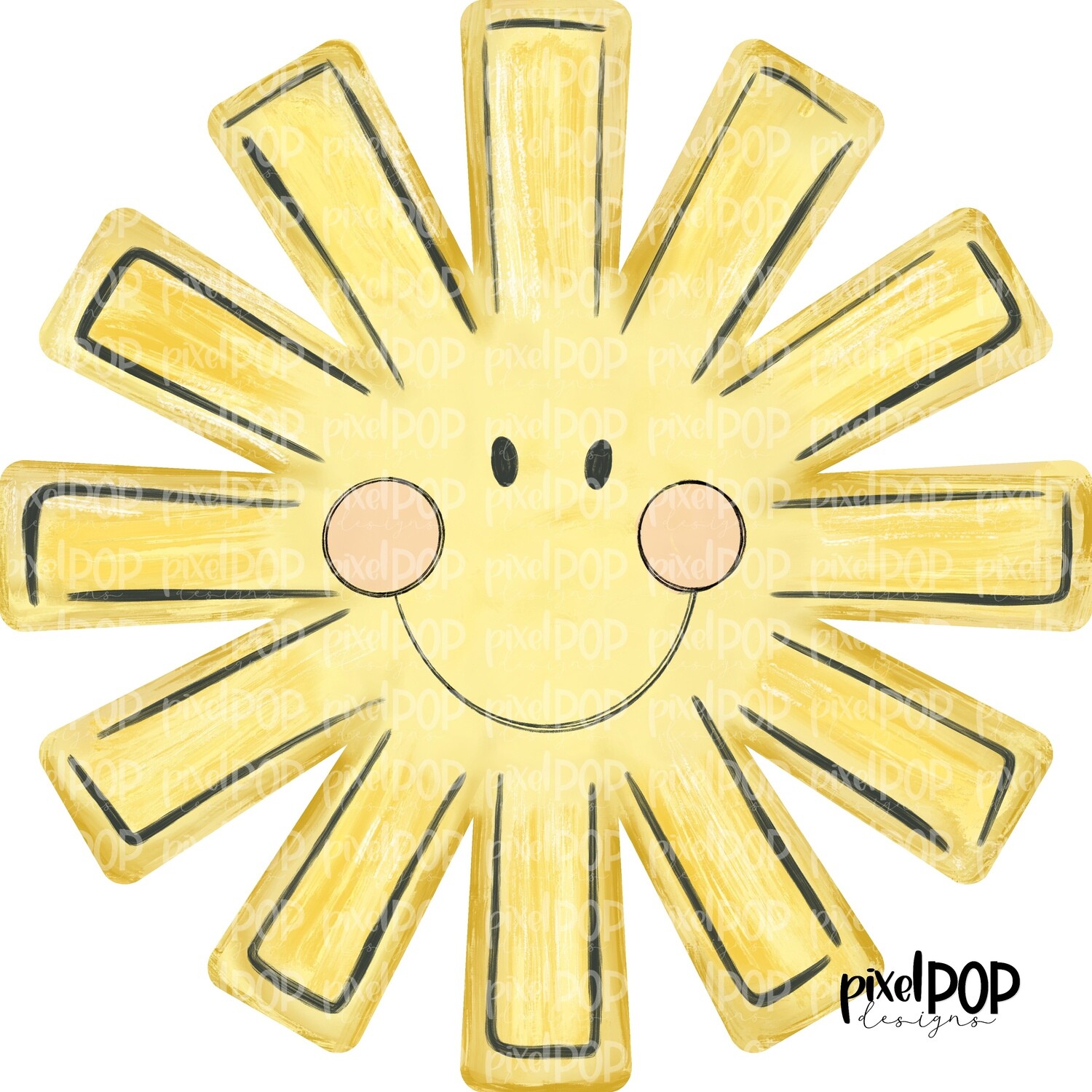 Distressed Happy Sun PNG | Sun Clip Art | Sun | Sun Design | Gingham | Sunshine | Sublimation Artwork | Digital Download | Printable Art | Sun Art