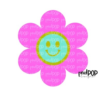 Flower Smiley Pink PNG | Flower | Painted Flower | Spring Flower Sublimation | Hand Painted Digital Art | Digital Design | Printable