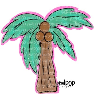 Single Palm Tree PNG | Beach Design | Palm Tree Digital | Flamingo | Watercolor Bird Digital Download | Printable Art | Clip Art