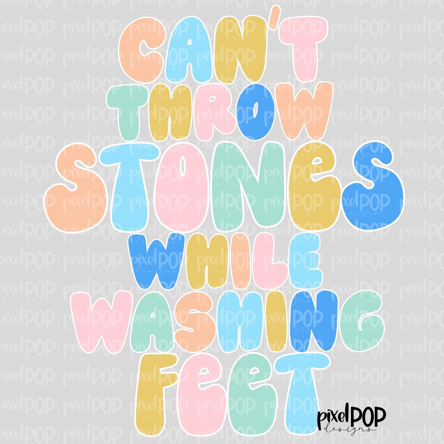 Can&#39;t Throw Stones While Washing Feet PNG | Religious Art | Art | Leopard Brush Strokes | Hand Painted | Digital Background | Printable