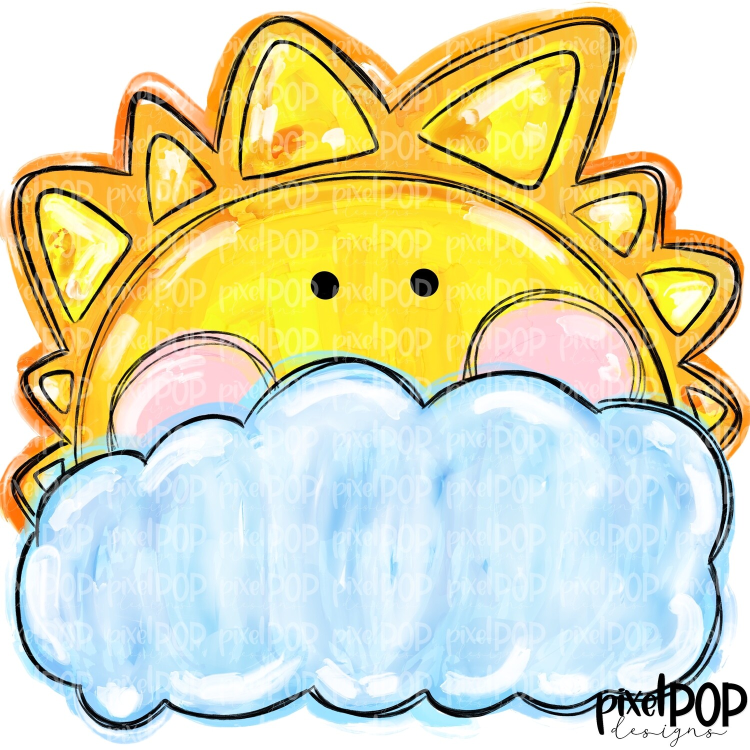 Sweet Sun and Cloud PNG | Summer PNG | Sun Design | Hello Summer Sublimation PNG | Digital Download | Printable Art | Summer Seasons Art