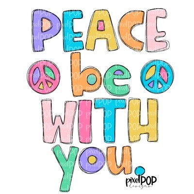 Peace Be With You PNG | Religious Art | Art | Leopard Brush Strokes | Hand Painted | Digital Background | Printable