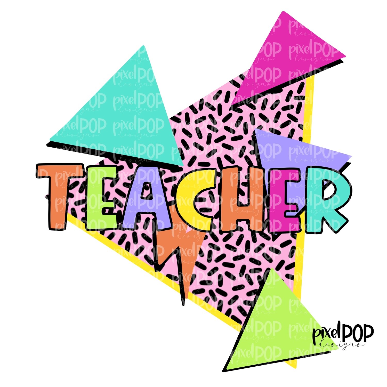 90s Style Teacher PNG | Assistant Teacher Design | Teacher Digital | Hand Painted | Digital Download | Printable