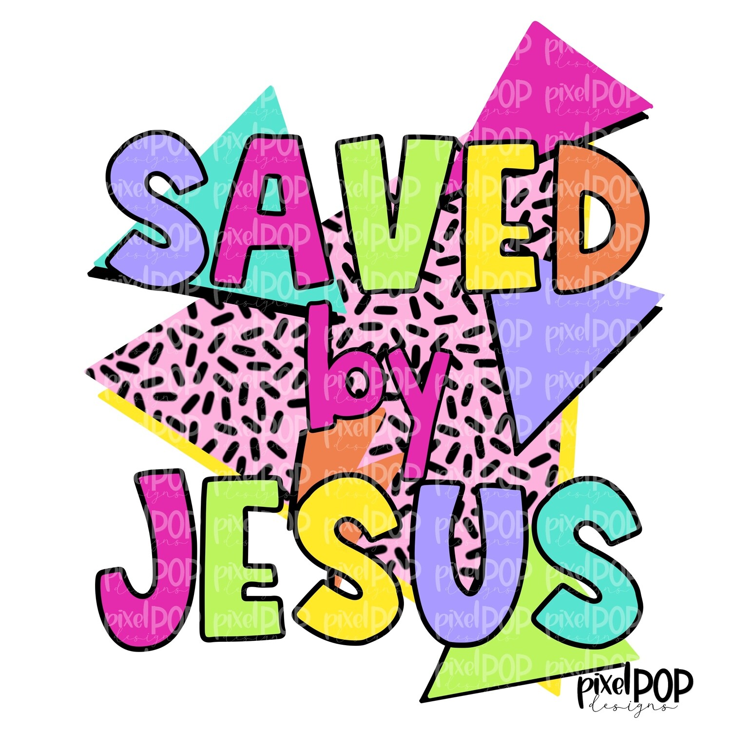 90s Saved by Jesus PNG | Religious Art | Art | Leopard Brush Strokes | Hand Painted | Digital Background | Printable