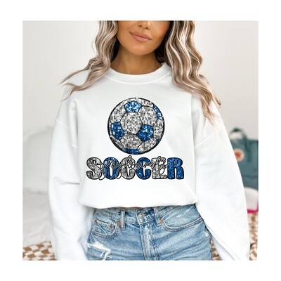 Faux Sequin Soccer Mascot Design with Custom Colors