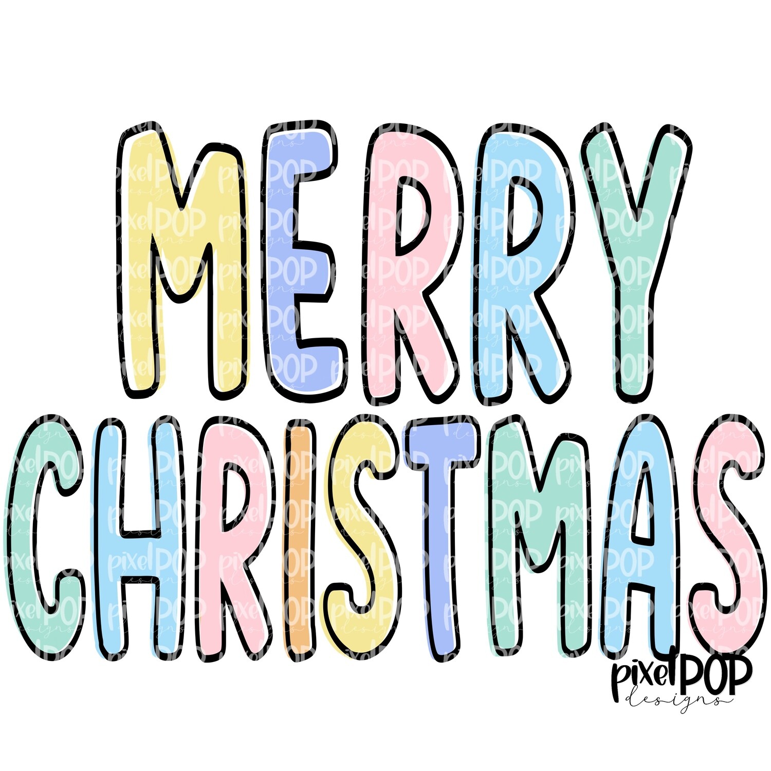 Merry Christmas Simple Pastel PNG | Christmas Art | Christmas | Santa Clip Art | Christmas Design | Christmas | Digital Download | Printable Artwork | Art