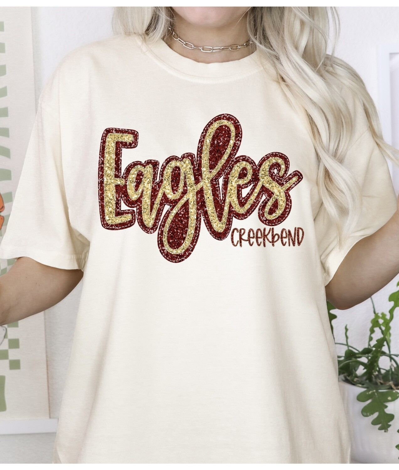 Script Faux GLITTER Applique Mascot Text Design with Custom Colors