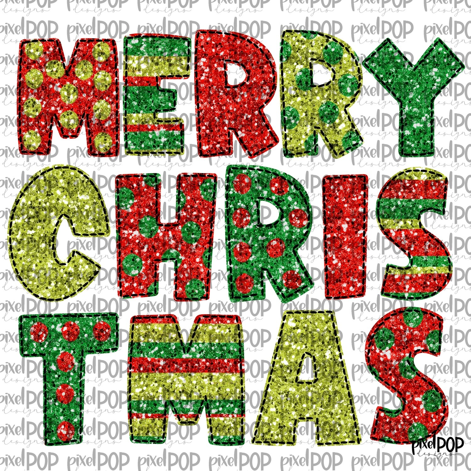 Merry Christmas Faux Glitter PNG | Christmas Art | Christmas | Santa Clip Art | Christmas Design | Christmas | Digital Download | Printable Artwork | Art