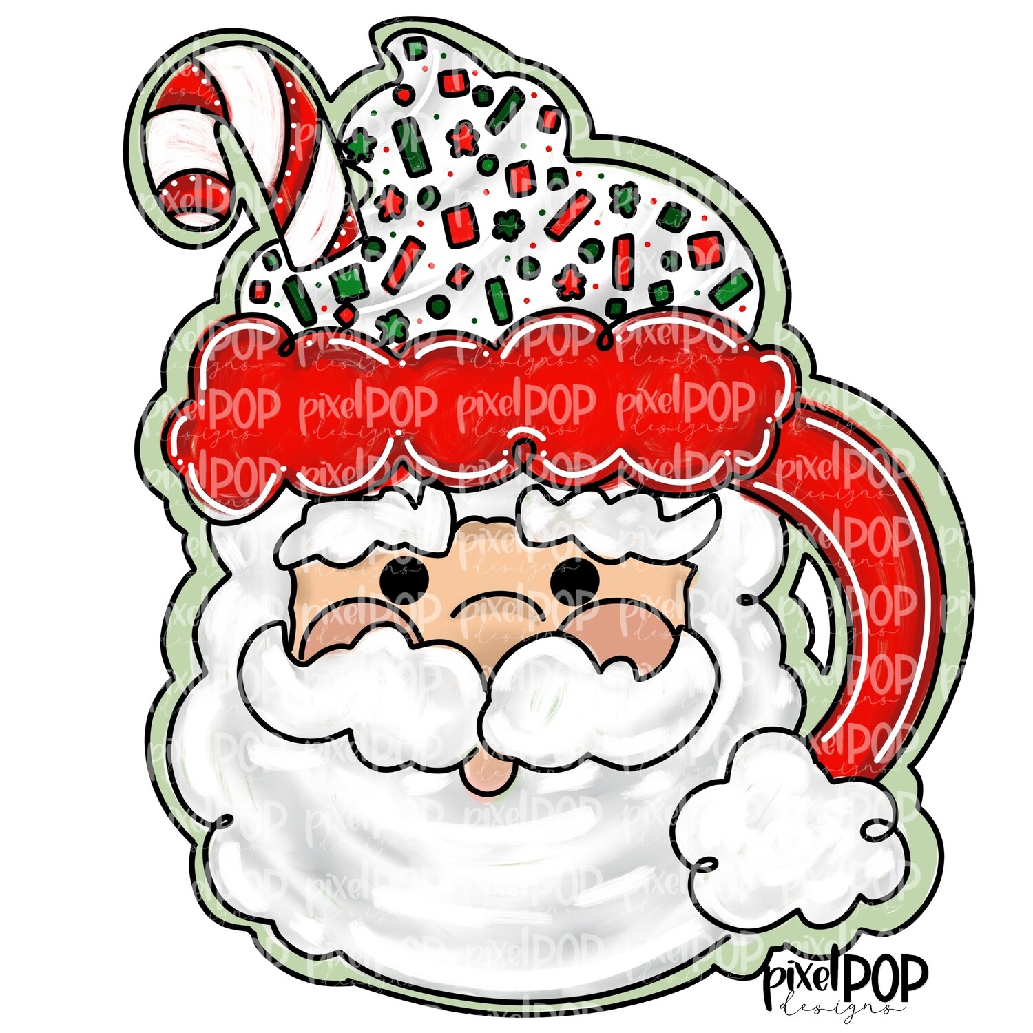 Santa Christmas Mug PNG | Holiday | Santa Claus | Art | Sublimation PNG | Digital Download | Printable Artwork