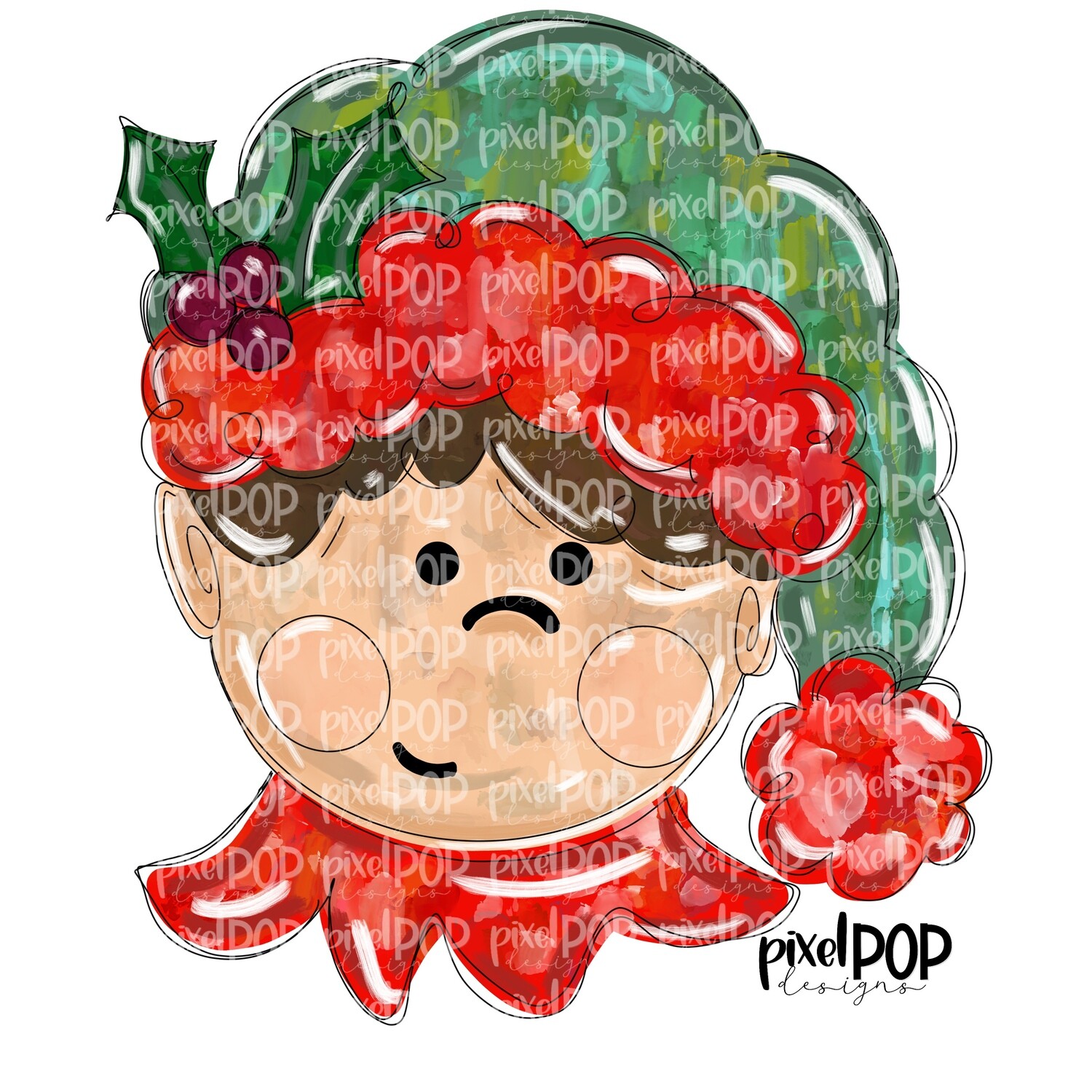 Messy Paint Elf Boy Light Skin Brown Hair PNG | Elf Design | Christmas Design | Sublimation PNG | Christmas | Digital Download | Art
