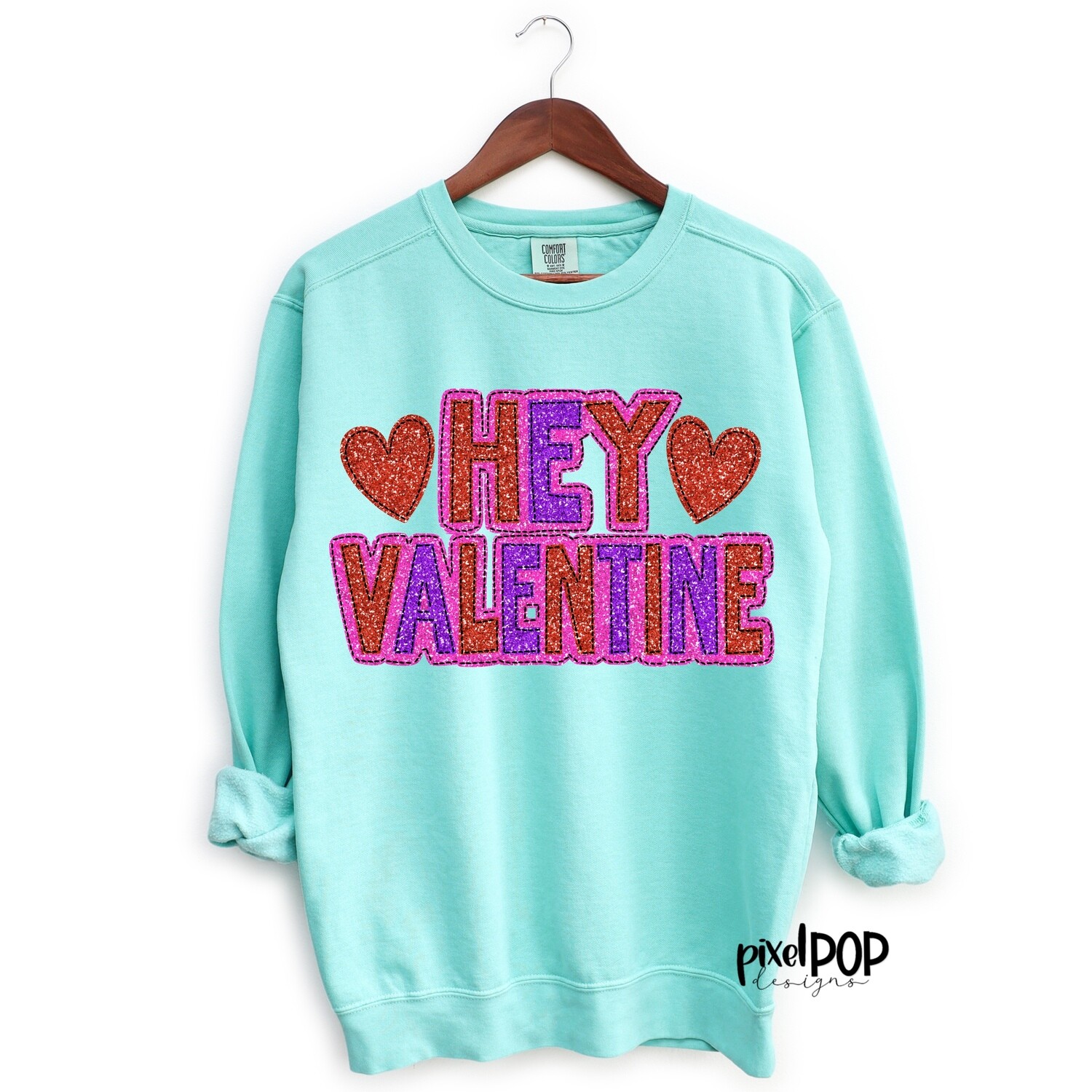 Hey Valentine Faux Glitter Hearts PNG | Sublimation Valentine Hearts | Leopard Hearts | Hand Painted Art | Digital Design | Printable Art