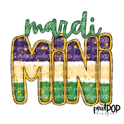 Mardi Mini Tie Dye PNG | New Orleans Art | Hand Painted Design | Mardi Gras Design | Digital Download | Clip Art