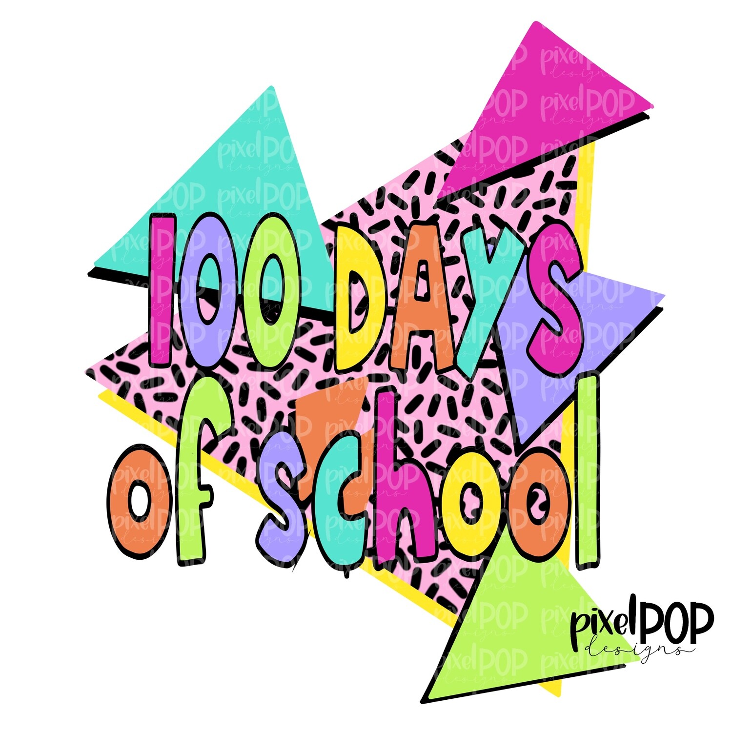 100 Days of School 90s PNG Design | School PNG| Hand Drawn PNG | Sublimation PNG | Digital Download | Printable Artwork | Art