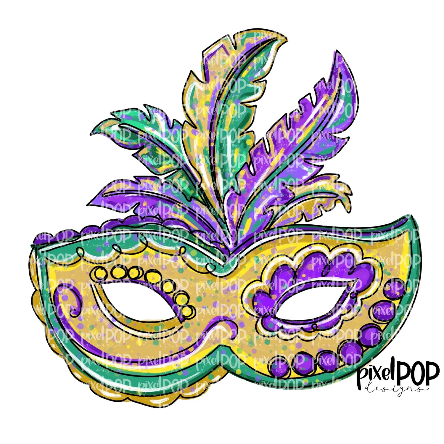 Mardi Gras Mask PNG | New Orleans Art | Sublimation DTF Screen Print Art