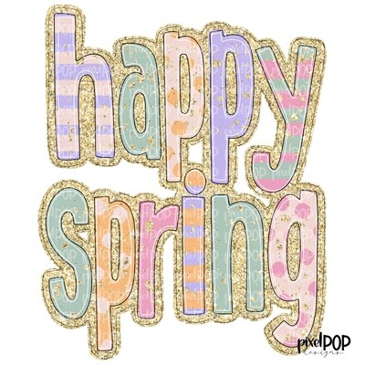 Happy Spring Soft and Sweet PNG | Digital Painting | Spring Flowers | Flower Wreath | Watercolor Floral Art