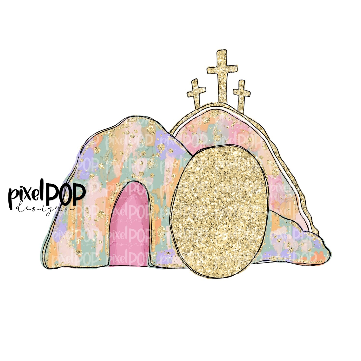 Easter Tomb Religious Risen PNG, Easter Art Printable Design for Sublimation DTF Screenprint Transfers
