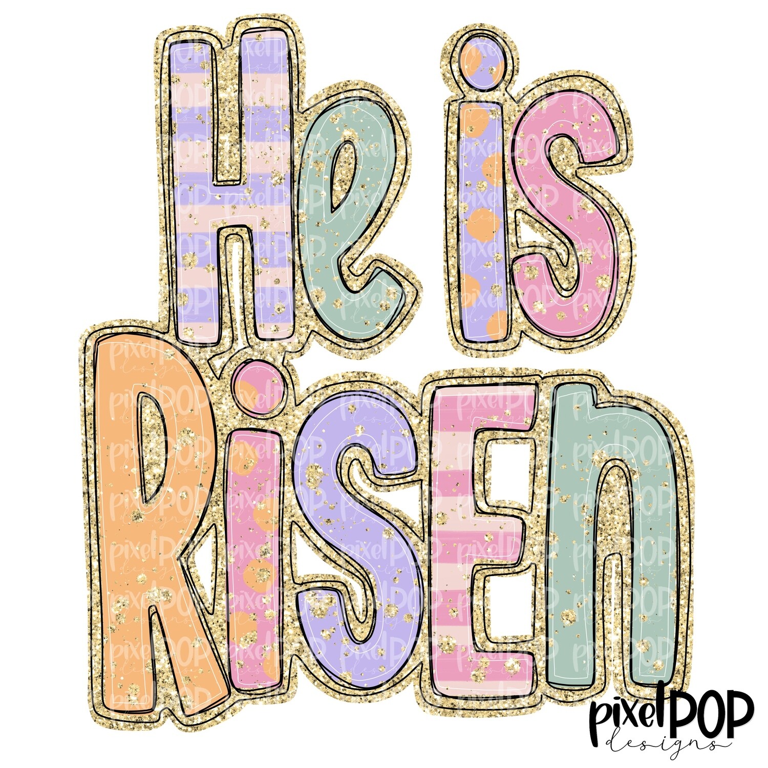 He is Risen Easter PNG, Easter Art Printable Design for Sublimation DTF Screenprint Transfers
