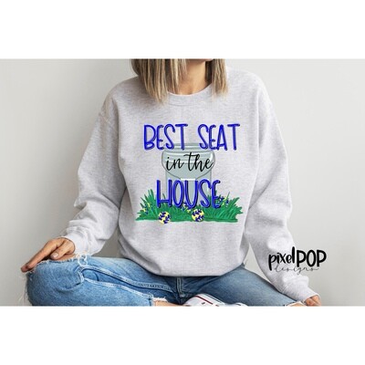 Best Seat in the House Softball Ball Bucket BLUE PNG Design | Baseball Design | Sublimation Design | Heat Transfer | Sports PNG | Digital Download