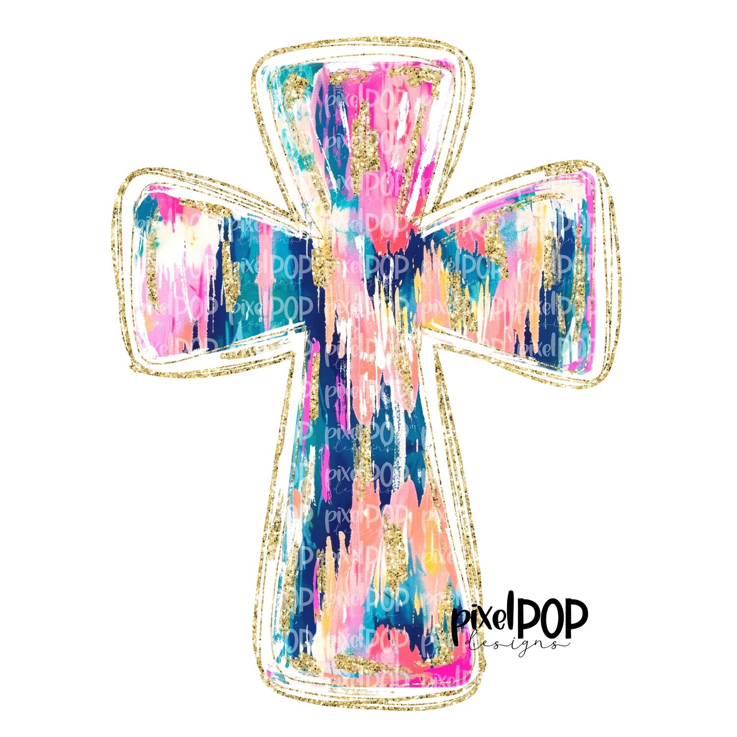 Ikat Cross PNG Religious Christian | Easter Transfer Design PNG | Sublimation Design | Heat Transfer PNG | Digital Download | Printable Art | Clip Art
