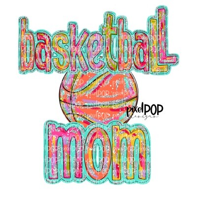 Basketball Mom Silver Glitter Glitz PNG Design | Basketball Design | Sublimation Design | Heat Transfer | Sports PNG | Digital Download