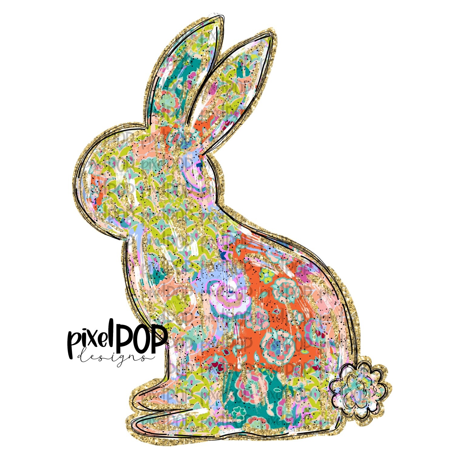 Bunny Modern Quilt PNG | Easter Bunny | Easter | Rabbit | Hop | Bunny PNG | Bunny Design | Bunny Tail | Easter Design | Easter PNG