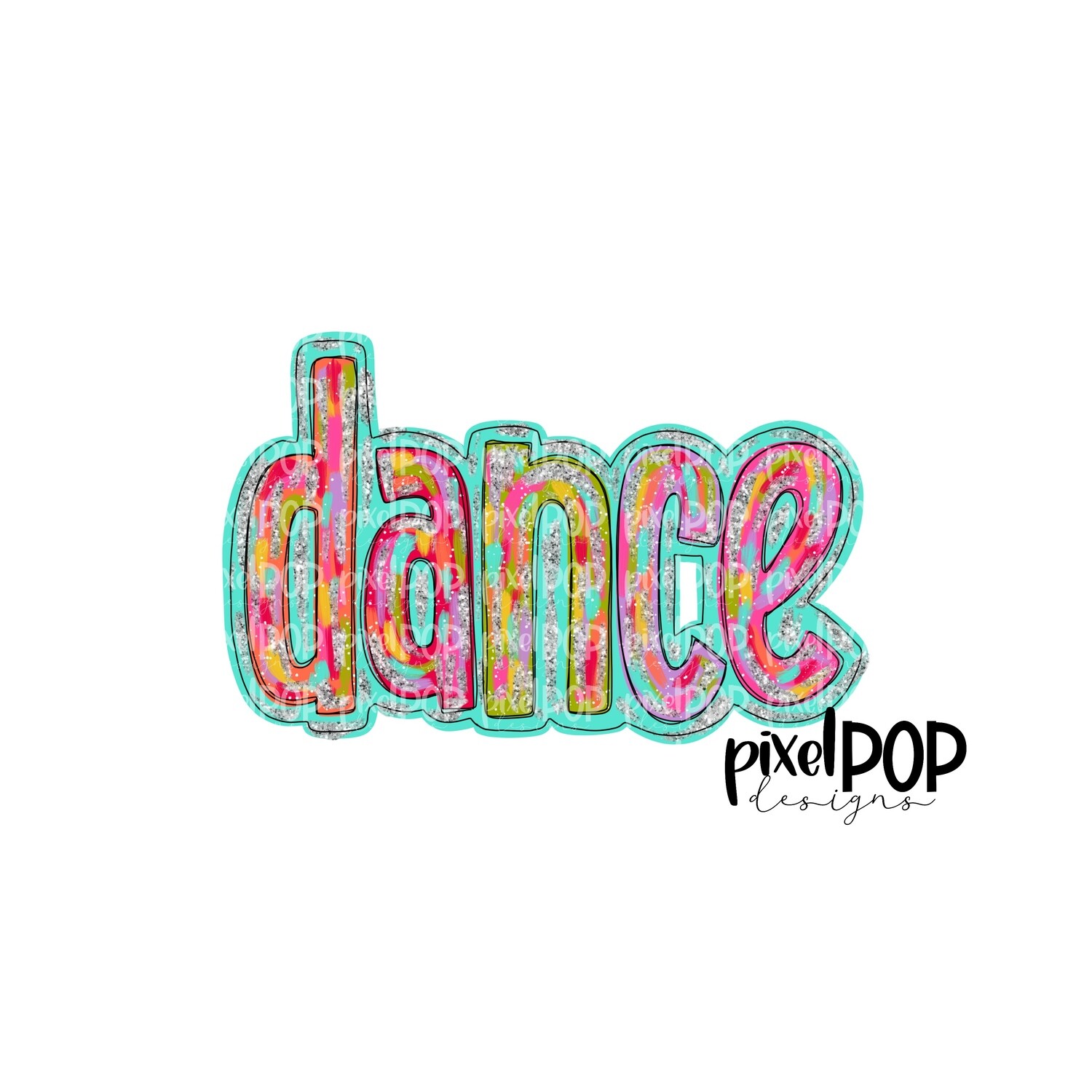 Dance Silver Glitter Glitz PNG Design | Dance Design | Sublimation Design | Heat Transfer | Sports PNG | Digital Download