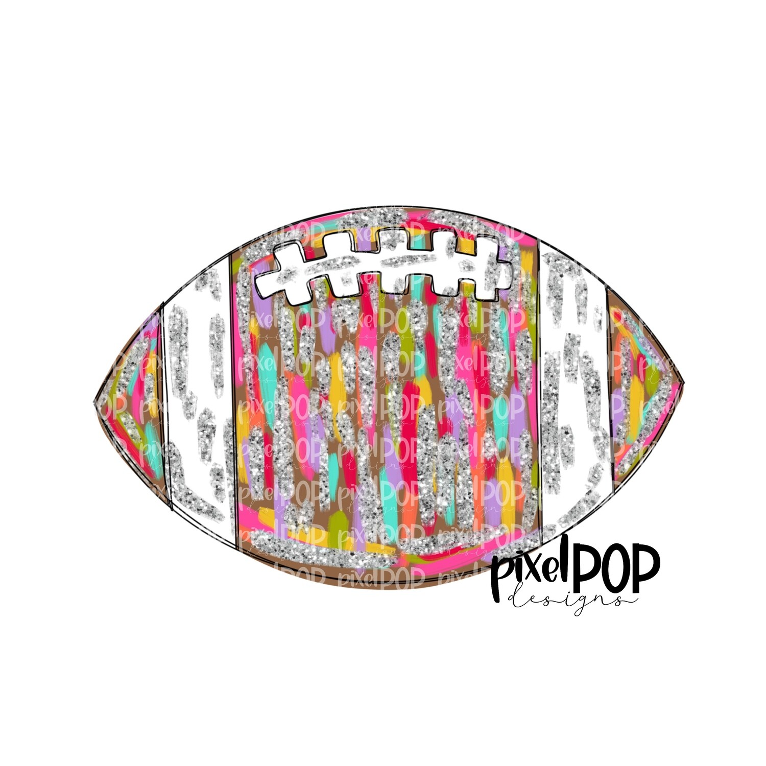 Football Shape Silver Glitter Glitz PNG Design | Football Design | Sublimation Design | Heat Transfer | Sports PNG | Digital Download