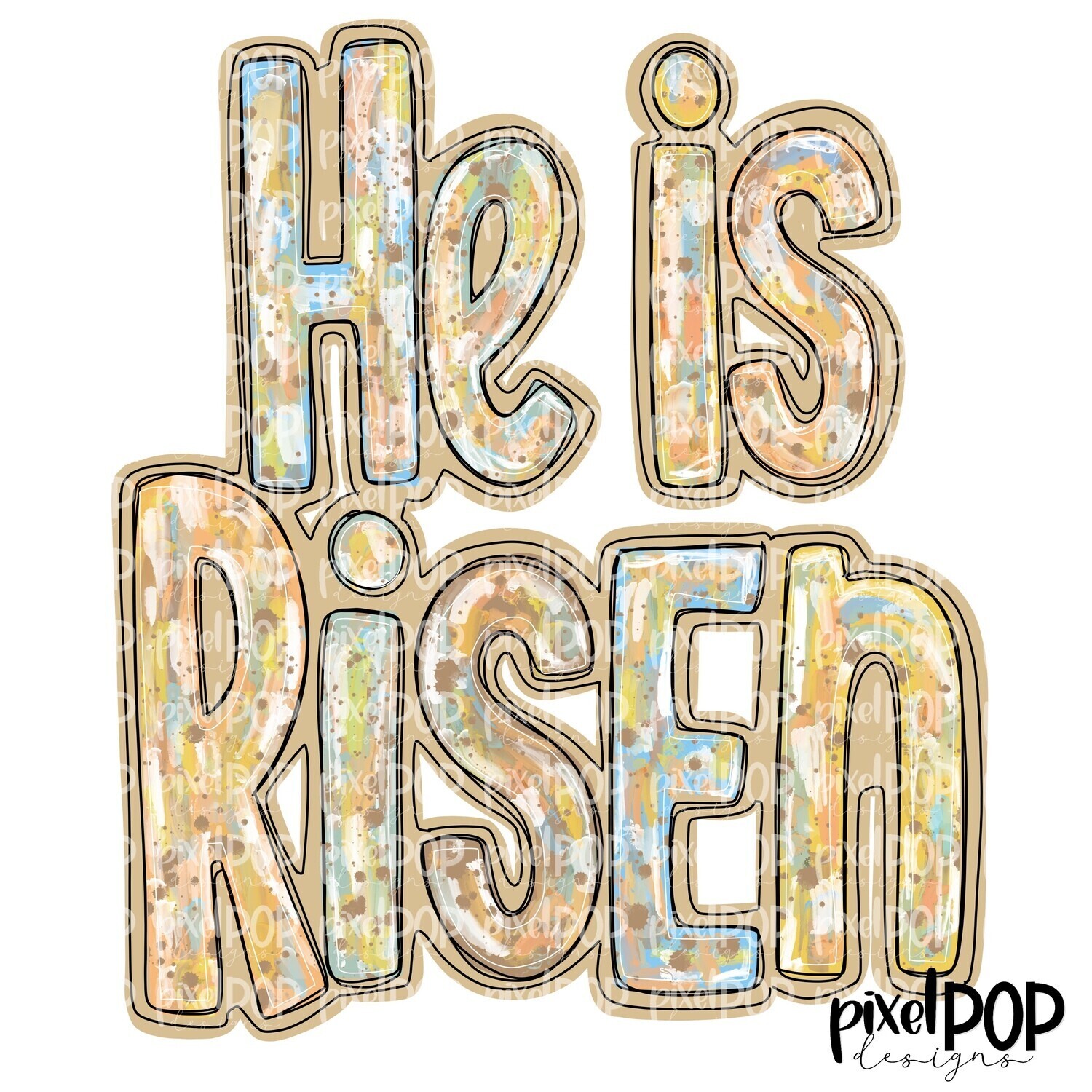 He is Risen Neutrals Easter PNG, Easter Art Printable Design for Sublimation DTF Screenprint Transfer Art