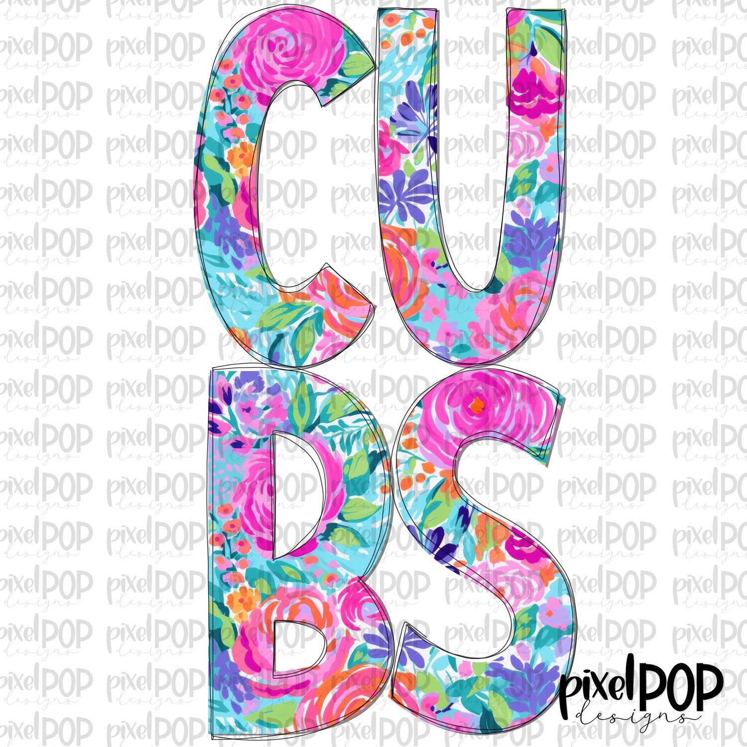Floral Garden Cubs PNG | Team Sublimation Design | Team Spirit Design | Mascot | Digital Download | Printable Artwork