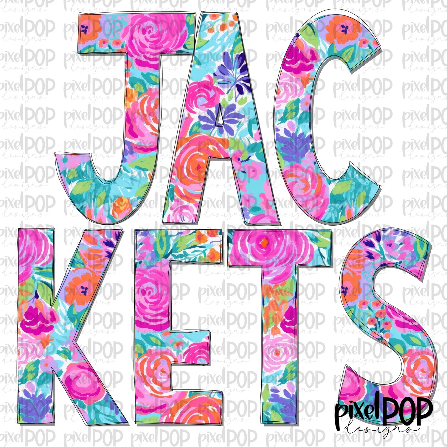 Floral Garden Jackets PNG | Team Sublimation Design | Team Spirit Design | Digital Download | Printable Artwork